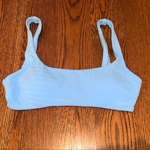 AERIE XO RIBBED WIDE STRAP SCOOP BIKINI TOP